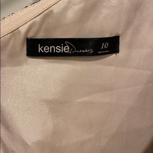 Kensie Gold and Black One Shoulder Dress- Size 10 - Picture 3 of 3